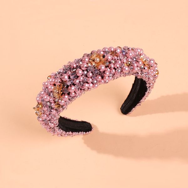Full Pearl Hairbands Trendy Elegant Simulated Pearls Hair Hoop Shining Crystal Headband Hair Accessories 2020 Christmas Gifts