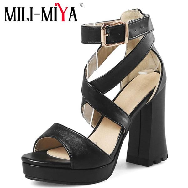mili-miya fashion new arrive summer ladies shoes buckle elegant thick heel cross-strap women sandals high heels pu leather shoes, Black
mili-miya fashion new arrive summer ladies shoes buckle elegant thick heel cross-strap women sandals high heels pu leather shoes, Black