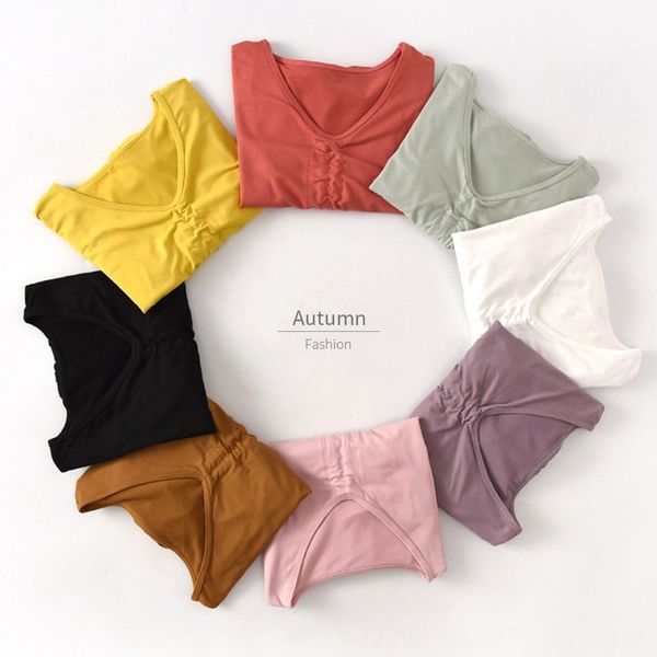 2019 autumn slim t- t- shirt female v-neck long sleeve solid color base shirt casual top, White
2019 autumn slim t- t- shirt female v-neck long sleeve solid color base shirt casual top, White