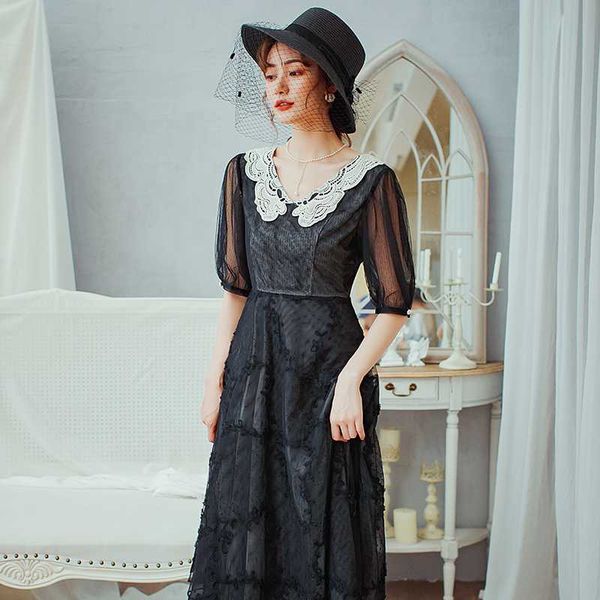 elegant polka mesh women dress female casual half sleeve office chiffon solid dresses a-line vintage sweet clothing vestidos, Black;gray
elegant polka mesh women dress female casual half sleeve office chiffon solid dresses a-line vintage sweet clothing vestidos, Black;gray