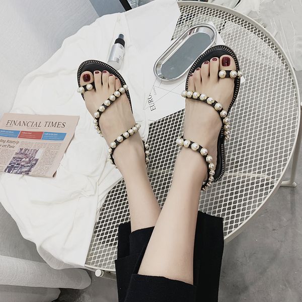summer flat sandals sweet boho pearl decoration sandals leather flats plus size women beach sand holiday shoes wild women shoes, Black
summer flat sandals sweet boho pearl decoration sandals leather flats plus size women beach sand holiday shoes wild women shoes, Black