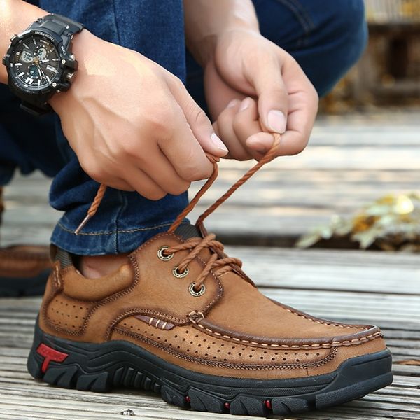 men genuine leather outdoor shoes trekking shoes cow leather men sport walking camping walking sneakers
men genuine leather outdoor shoes trekking shoes cow leather men sport walking camping walking sneakers