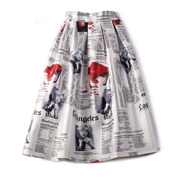 summer new 50s 60s vintage lady newspaper print high waist pleated flare midi skirt saia longa plissada, Black
summer new 50s 60s vintage lady newspaper print high waist pleated flare midi skirt saia longa plissada, Black