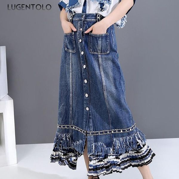 skirts lugentolo denim long skirt women high waist solid tassel button pocket 2021 summer fashion a-line casual womens, Black
skirts lugentolo denim long skirt women high waist solid tassel button pocket 2021 summer fashion a-line casual womens, Black