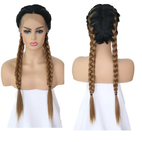 rongduoyi ombre brown long boxing braid wigs synthetic lace front wig for women heat resistant middle part woman braided hair, Black
rongduoyi ombre brown long boxing braid wigs synthetic lace front wig for women heat resistant middle part woman braided hair, Black