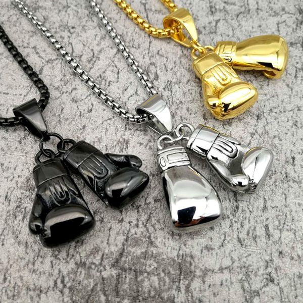 hip hop gold silver black stainless steel boxing gloves pendants necklace for men sport jewelry drop shipping
hip hop gold silver black stainless steel boxing gloves pendants necklace for men sport jewelry drop shipping
