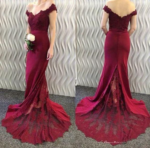 2019 off the houlder formal burgundy prom dre e evening wear lace mermaid bride maid gown cu tom made party dre
2019 off the houlder formal burgundy prom dre e evening wear lace mermaid bride maid gown cu tom made party dre