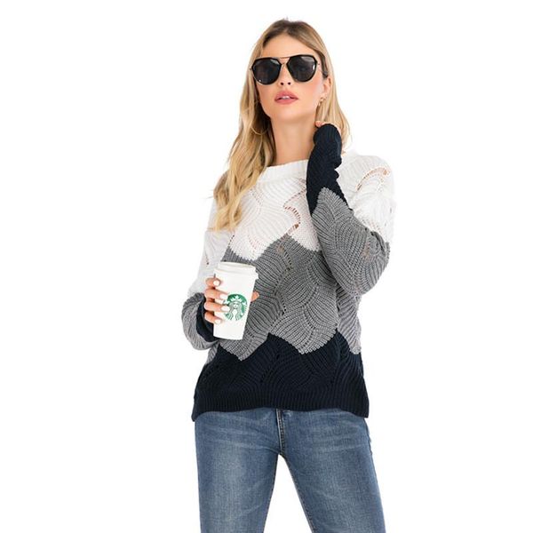 fashion women designer sweaters casual loose contrast color crew neck long sleeve knitted sweaters autumn and winter womens dresses, White;black
fashion women designer sweaters casual loose contrast color crew neck long sleeve knitted sweaters autumn and winter womens dresses, White;black