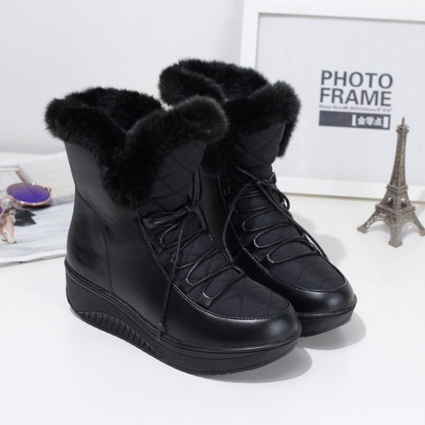 women 2019 black mid calf boots winter snow boots ladies shoes lace up warm wedges size 35-40 botas mujer hnu89
women 2019 black mid calf boots winter snow boots ladies shoes lace up warm wedges size 35-40 botas mujer hnu89