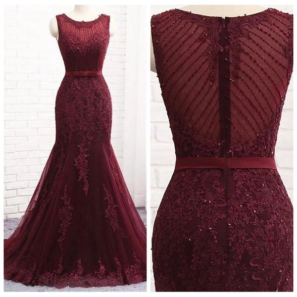 exquisite jewel neck mermaid affordable evening dresses for women sash bodice lace appliques beading maroon prom dresses vestido de festa, Black;red
exquisite jewel neck mermaid affordable evening dresses for women sash bodice lace appliques beading maroon prom dresses vestido de festa, Black;red