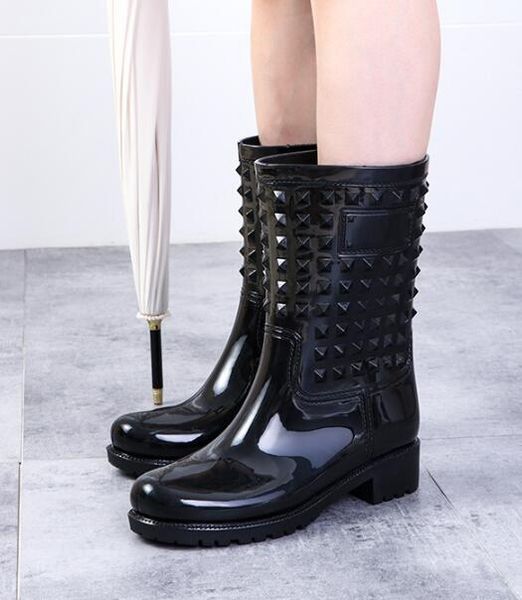 women boots spring summer rainboots mid-calf woman shoes big size non-slip waterproof female footwear rivet pvc rain boots new, Black
women boots spring summer rainboots mid-calf woman shoes big size non-slip waterproof female footwear rivet pvc rain boots new, Black