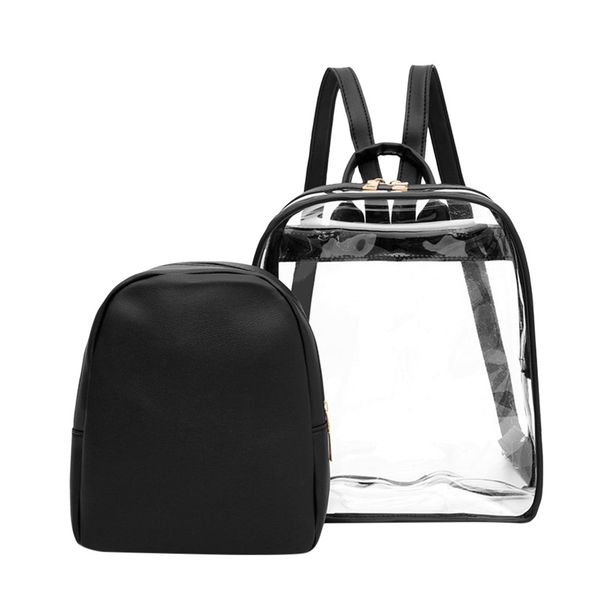 2019 latest wild 2pcs women's ladies pattern pure color fashion transparent backpack+small bag new and gq9
2019 latest wild 2pcs women's ladies pattern pure color fashion transparent backpack+small bag new and gq9