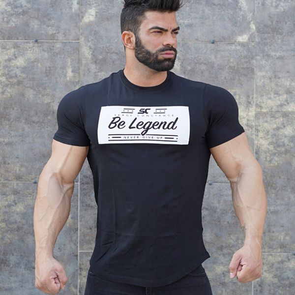 men casual fashion print t-shirt gyms fitness bodybuilding short sleeve cotton t shirts man slim tee male workout clothing, White;black
men casual fashion print t-shirt gyms fitness bodybuilding short sleeve cotton t shirts man slim tee male workout clothing, White;black