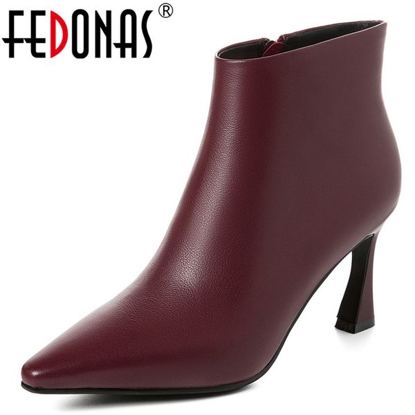 fedonas women genuine leather warm ankle boots elegant high heels winter new boots party office shoes woman, Black
fedonas women genuine leather warm ankle boots elegant high heels winter new boots party office shoes woman, Black