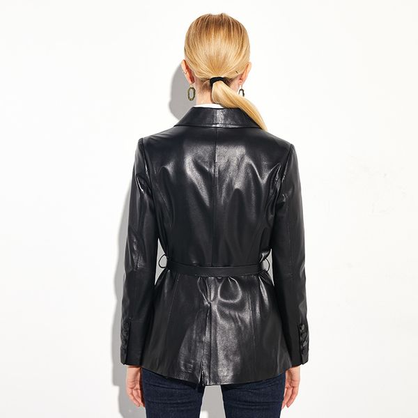 100% natural sheepskin coat with belt 2020 long genuine leather jacket women spring trench female real leather jackets yq404, Black
100% natural sheepskin coat with belt 2020 long genuine leather jacket women spring trench female real leather jackets yq404, Black