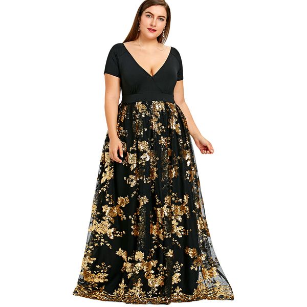 wipalo 5xl plus size dress women sequined floral sparkly maxi dresses elegant formal party dress evening vestidos robe femme red, Black;gray
wipalo 5xl plus size dress women sequined floral sparkly maxi dresses elegant formal party dress evening vestidos robe femme red, Black;gray