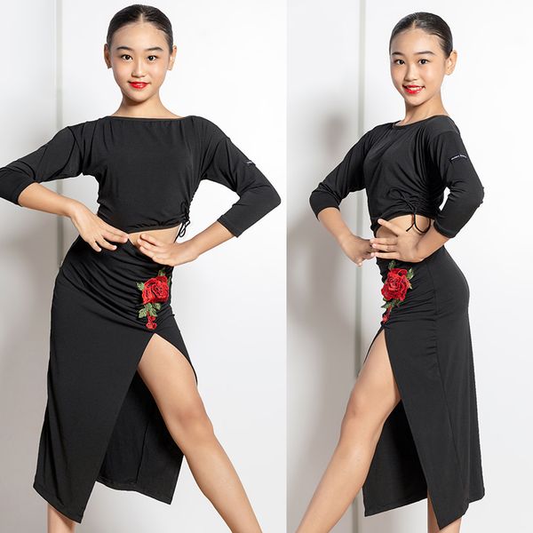 stage wear latin dance dress for girls embroidery practice costume kids hollow out salsa dresses black ballroom outfits jl1029, Black;red
stage wear latin dance dress for girls embroidery practice costume kids hollow out salsa dresses black ballroom outfits jl1029, Black;red