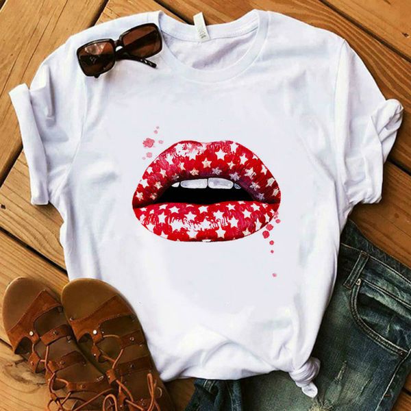 lips printed womens designer tshirts solid color breathable plus size womens summer street style female clothing, White
lips printed womens designer tshirts solid color breathable plus size womens summer street style female clothing, White