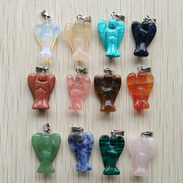 fashion carved mixed natural stone angel charms pendants for necklace making jewelry 12pcs/lot wholesale, Silver
fashion carved mixed natural stone angel charms pendants for necklace making jewelry 12pcs/lot wholesale, Silver