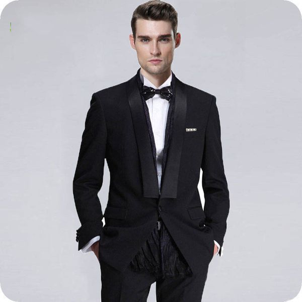 black groom wear wedding tuxedos men suits man blazer shawl lapel stage smoking jacket 2piece evening party handsome groomsmen jacket pants, Black;gray
black groom wear wedding tuxedos men suits man blazer shawl lapel stage smoking jacket 2piece evening party handsome groomsmen jacket pants, Black;gray