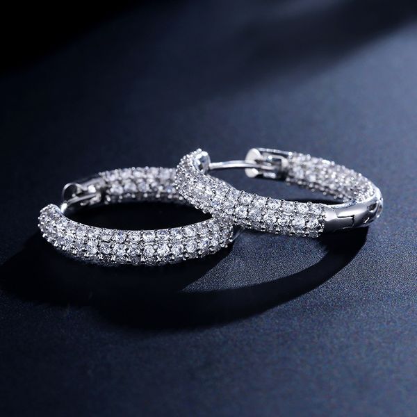 trendy silver cz silver color hoop earring for women paving cubic zircon setting, Golden;silver
trendy silver cz silver color hoop earring for women paving cubic zircon setting, Golden;silver