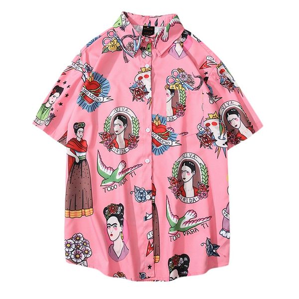 fashion summer men creative print turn-down collar loose short sleeve shirt blouse men shirt 2019 summer new arrivals, White;black
fashion summer men creative print turn-down collar loose short sleeve shirt blouse men shirt 2019 summer new arrivals, White;black