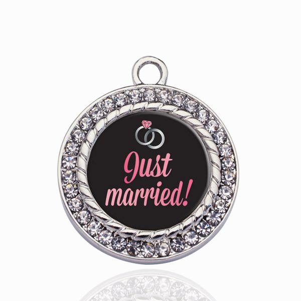 just married circle charm copper pendant for necklace bracelet connector women gift jewelry accessories, Bronze;silver
just married circle charm copper pendant for necklace bracelet connector women gift jewelry accessories, Bronze;silver