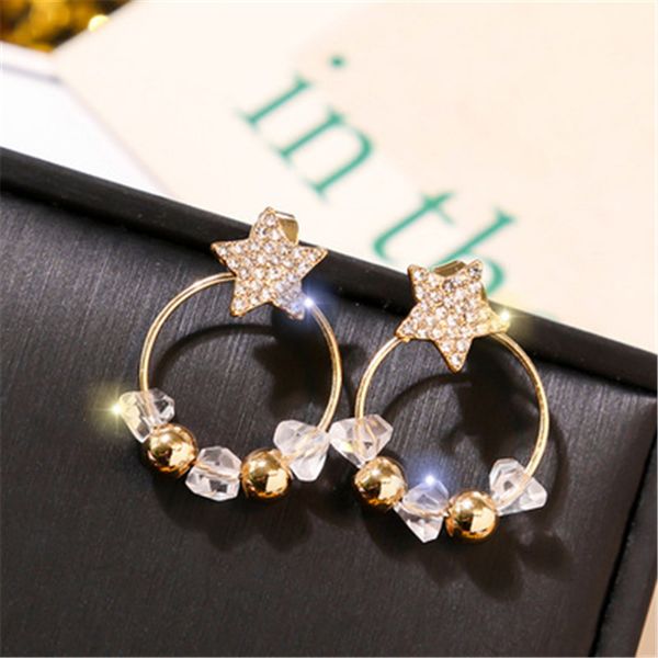 925 sterling silver stud earrings delicate small grain of rice bead pentagram set auger women's fashion jewelry, Golden;silver
925 sterling silver stud earrings delicate small grain of rice bead pentagram set auger women's fashion jewelry, Golden;silver