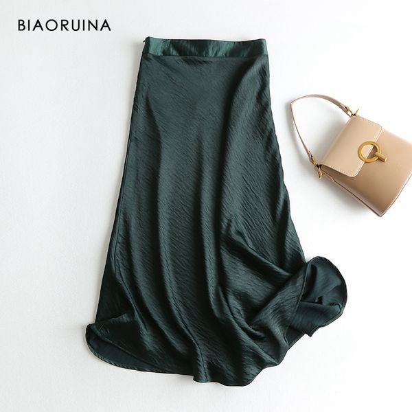 biaoruina women's chic satin dark green high waist long skirt office lady style elegant side zipper summer skirts, Black
biaoruina women's chic satin dark green high waist long skirt office lady style elegant side zipper summer skirts, Black