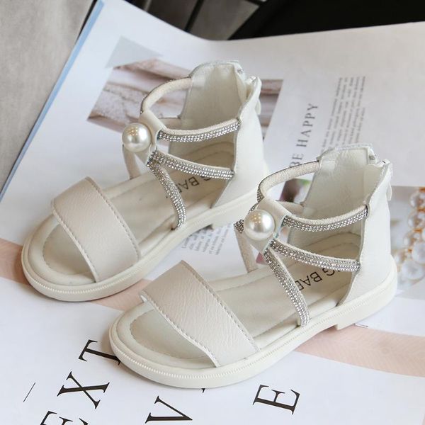 Telotuny Sandals Kids Baby Girls Summer Roman Crystal Princess Shoes Leather Zipper Beach Sandals Children Girls Jun12