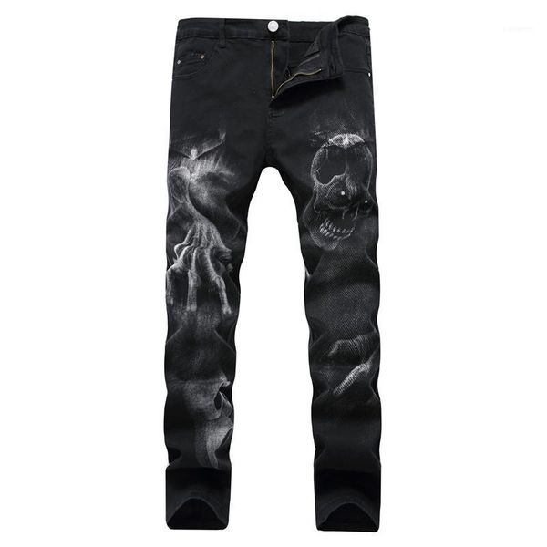 printed personality male trousers casual zipper fly boys pencil pants spring mens skulls solid jeans wolf, Blue
printed personality male trousers casual zipper fly boys pencil pants spring mens skulls solid jeans wolf, Blue