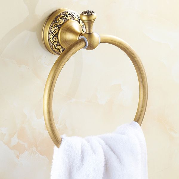 full copper towel ring wall mounted bathroom towel holder round antique brass color towel rack for bathroom accessories
full copper towel ring wall mounted bathroom towel holder round antique brass color towel rack for bathroom accessories