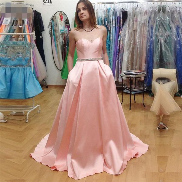 2020 vestido de festa sweetheart satin a-line prom dresses with pocket beaded crystal evening dress pageant formal party gown robe de soiree, Black
2020 vestido de festa sweetheart satin a-line prom dresses with pocket beaded crystal evening dress pageant formal party gown robe de soiree, Black