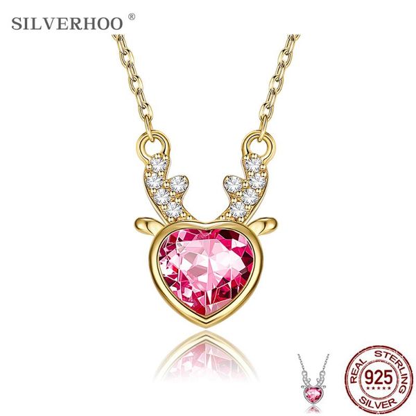 silverhoo cubic zirconia red heart fawn necklace s925 sterling silver delicate fashion woman necklace send friends engagement
silverhoo cubic zirconia red heart fawn necklace s925 sterling silver delicate fashion woman necklace send friends engagement