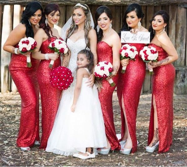 gorgeous red sequined bridesmaid dresses long strapless middle split sheath designer bridesmaid party prom dress open back garden spring, White;pink
gorgeous red sequined bridesmaid dresses long strapless middle split sheath designer bridesmaid party prom dress open back garden spring, White;pink