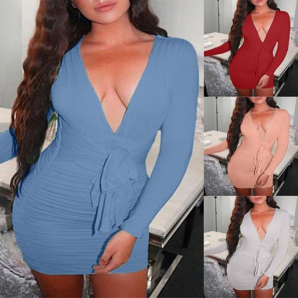 summer casual womens deep v-neck long sleeves bandage pure color buttock party club mini dress new#s, Black;gray
summer casual womens deep v-neck long sleeves bandage pure color buttock party club mini dress new#s, Black;gray