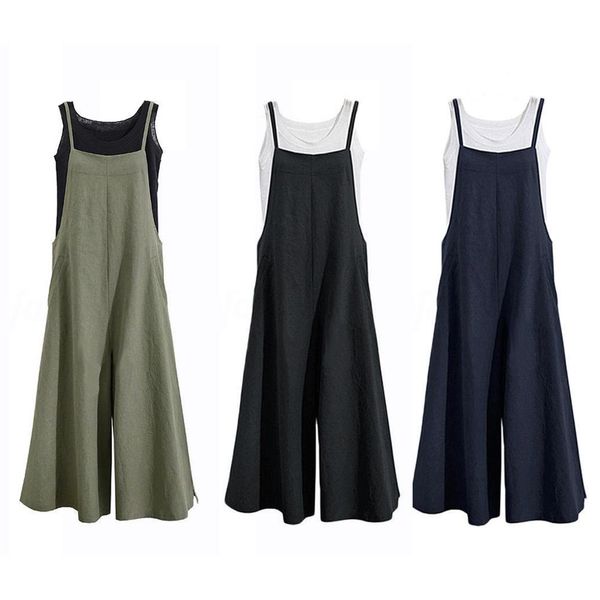 plus size new women cotton linen pockets long wide leg romper strappy dungaree bib overalls casual loose solid jumpsuit trousers, Black;white
plus size new women cotton linen pockets long wide leg romper strappy dungaree bib overalls casual loose solid jumpsuit trousers, Black;white