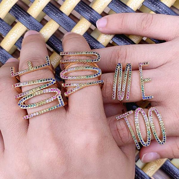 kinel fashion a-z letter rainbow ring gold color diy name initials alphabet women party cz zircon ring personalized boho jewelry, Golden;silver
kinel fashion a-z letter rainbow ring gold color diy name initials alphabet women party cz zircon ring personalized boho jewelry, Golden;silver