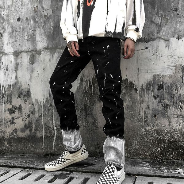 splash ink graffiti casual hit color black jeans pants men gradient print denim streetwear trousers retro hip hop straight pants, Blue
splash ink graffiti casual hit color black jeans pants men gradient print denim streetwear trousers retro hip hop straight pants, Blue