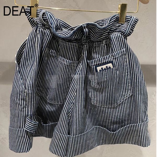 deat 2020 new summer fashion casual stiped button patchwork pockets embroidered loose shorts women sb345, White;black
deat 2020 new summer fashion casual stiped button patchwork pockets embroidered loose shorts women sb345, White;black