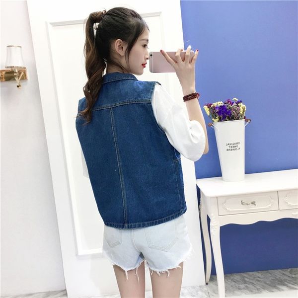 new arrival blue color design denim jackets loose women single breasted female waistcoat pockets fashion korean style vest jeans, Black;white
new arrival blue color design denim jackets loose women single breasted female waistcoat pockets fashion korean style vest jeans, Black;white