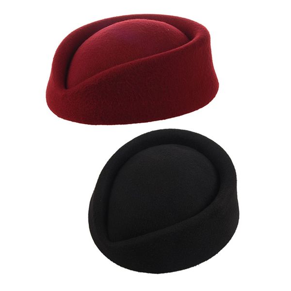 2pcs new elegant wool felt pillbox stewardess air hostesses beret hat party base cap - wine red & black, Yellow
2pcs new elegant wool felt pillbox stewardess air hostesses beret hat party base cap - wine red & black, Yellow