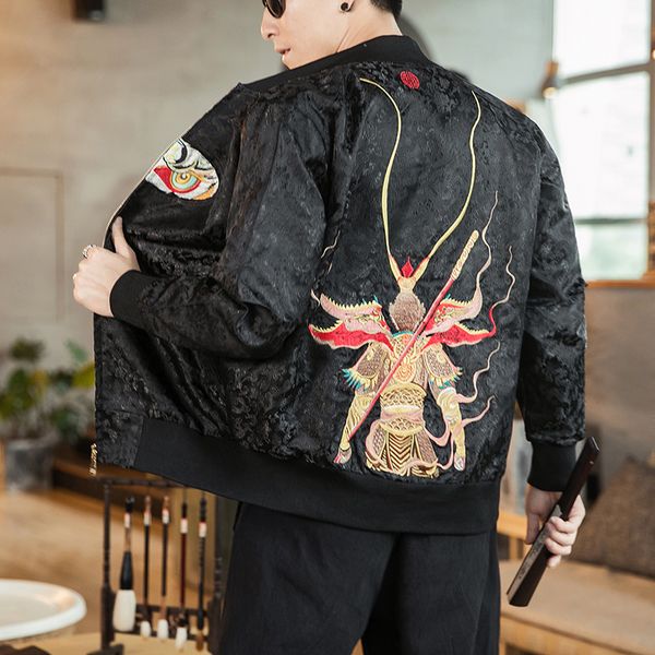 chinese style embroidered jacket men casual windbreaker national tide bomber jacket and coat male outerwear casaco masculino, Black;brown
chinese style embroidered jacket men casual windbreaker national tide bomber jacket and coat male outerwear casaco masculino, Black;brown