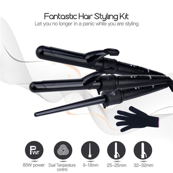 3 in 1 hair curling iron hair curler tong cone 9-32mm curling wand waver tourmaline ceramic professional barber hair styling
3 in 1 hair curling iron hair curler tong cone 9-32mm curling wand waver tourmaline ceramic professional barber hair styling