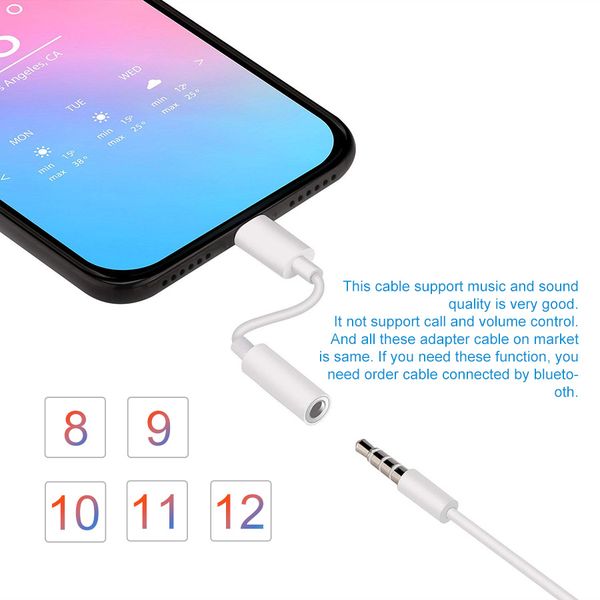 10pc mobile phone audio exten ion cable to 3 5mm audio headphone conver ion cable for iphone 7 7 8 xr aux audio head et converter
10pc mobile phone audio exten ion cable to 3 5mm audio headphone conver ion cable for iphone 7 7 8 xr aux audio head et converter