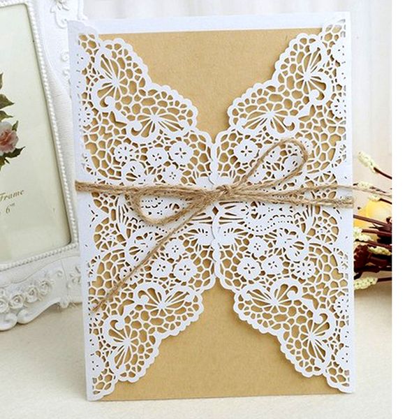 100pcs laser cut wedding invitation cards lace flower greeting card customize & rope elegant birthday wedding party decorations
100pcs laser cut wedding invitation cards lace flower greeting card customize & rope elegant birthday wedding party decorations