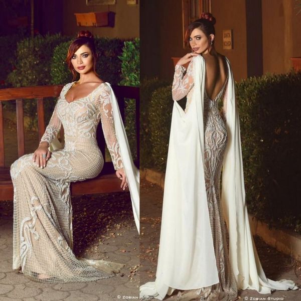 2020 lace mermaid evening dresses applique with chiffon wrap prom dress backless v neck long sleeve sweep train special occasion dresses, Black;red
2020 lace mermaid evening dresses applique with chiffon wrap prom dress backless v neck long sleeve sweep train special occasion dresses, Black;red