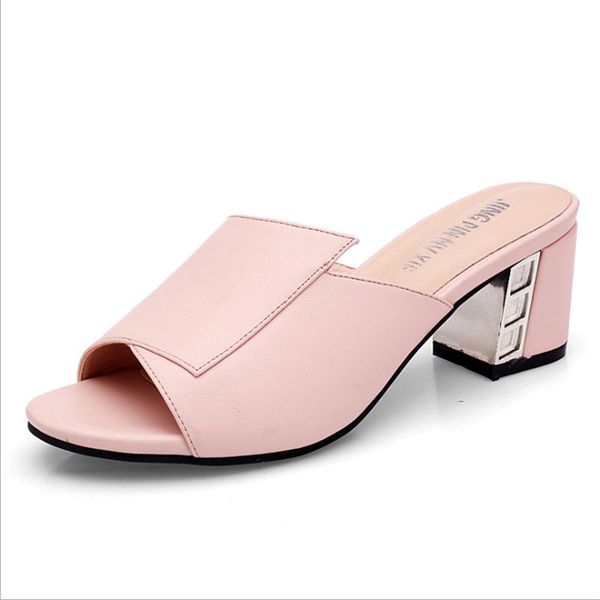 2019 summer the new women sandals slippers genuine leather shoes woman pure color chunky heels, Black
2019 summer the new women sandals slippers genuine leather shoes woman pure color chunky heels, Black