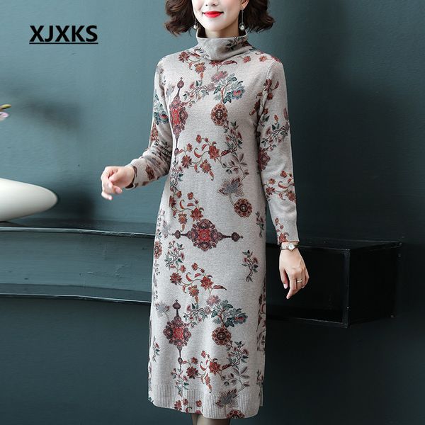 xjxks plus size high-end printing women long sweater 2019 autumn winter new 100% wool knitted dress women turtleneck sweater, White;black
xjxks plus size high-end printing women long sweater 2019 autumn winter new 100% wool knitted dress women turtleneck sweater, White;black