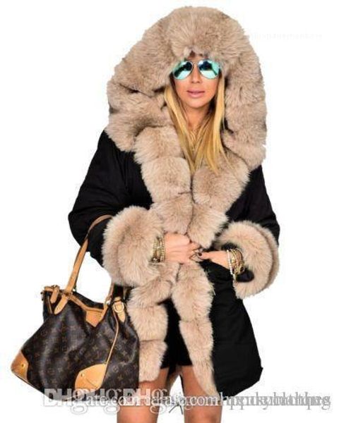 jackets thick warm winter fur collar designer coats army camouflage military down parkas coat women long down, Black
jackets thick warm winter fur collar designer coats army camouflage military down parkas coat women long down, Black
